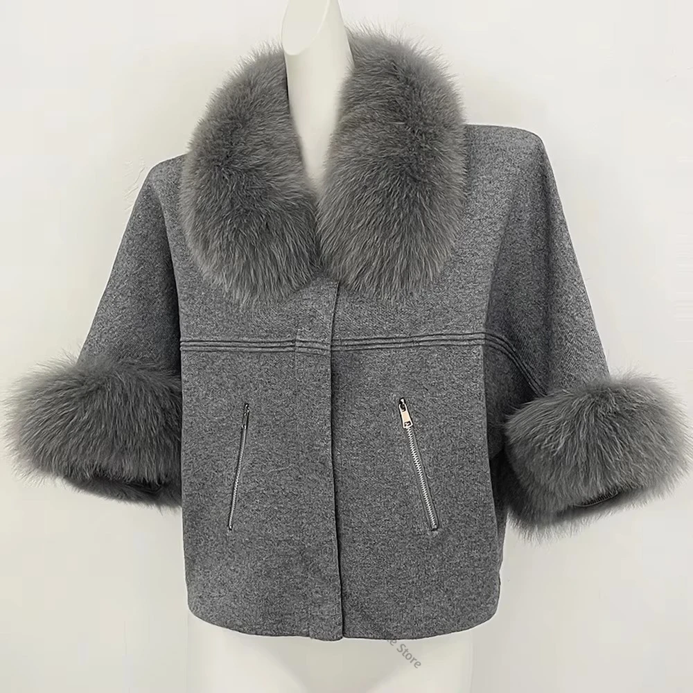 Short Cardigan for Women Oversized Women's Soft Feminine Fur Collar Sweater Medium Weight Knitted Wear for Cold Weather Fashion