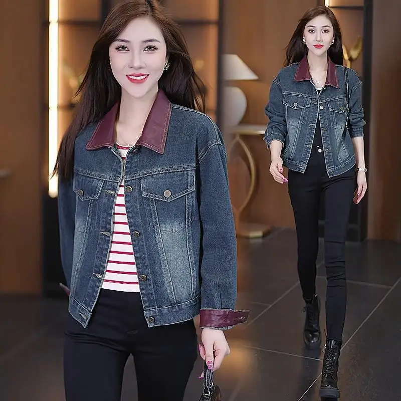 Denim Coat Women's Short Spring and Autumn Korean Style Loose Versatile Casual Jacket Top Fashion