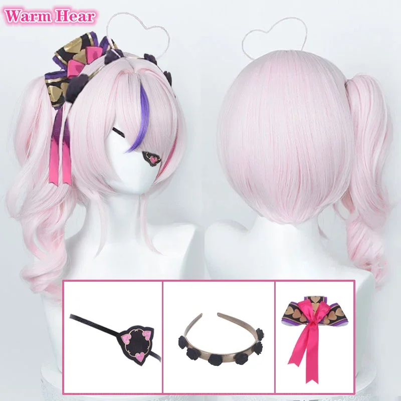 Vtuber NIJISANJI IN ILUNA Maria Marionette Cosplay Wig Pink Ponytail Heat Resistant Synthetic Hair Halloween Wigs Wig Cap