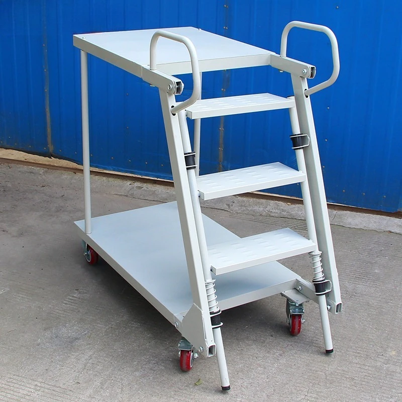 movable climbing truck, warehouse pickup climbing platform truck, folding climbing ladder supermarket stacking truck