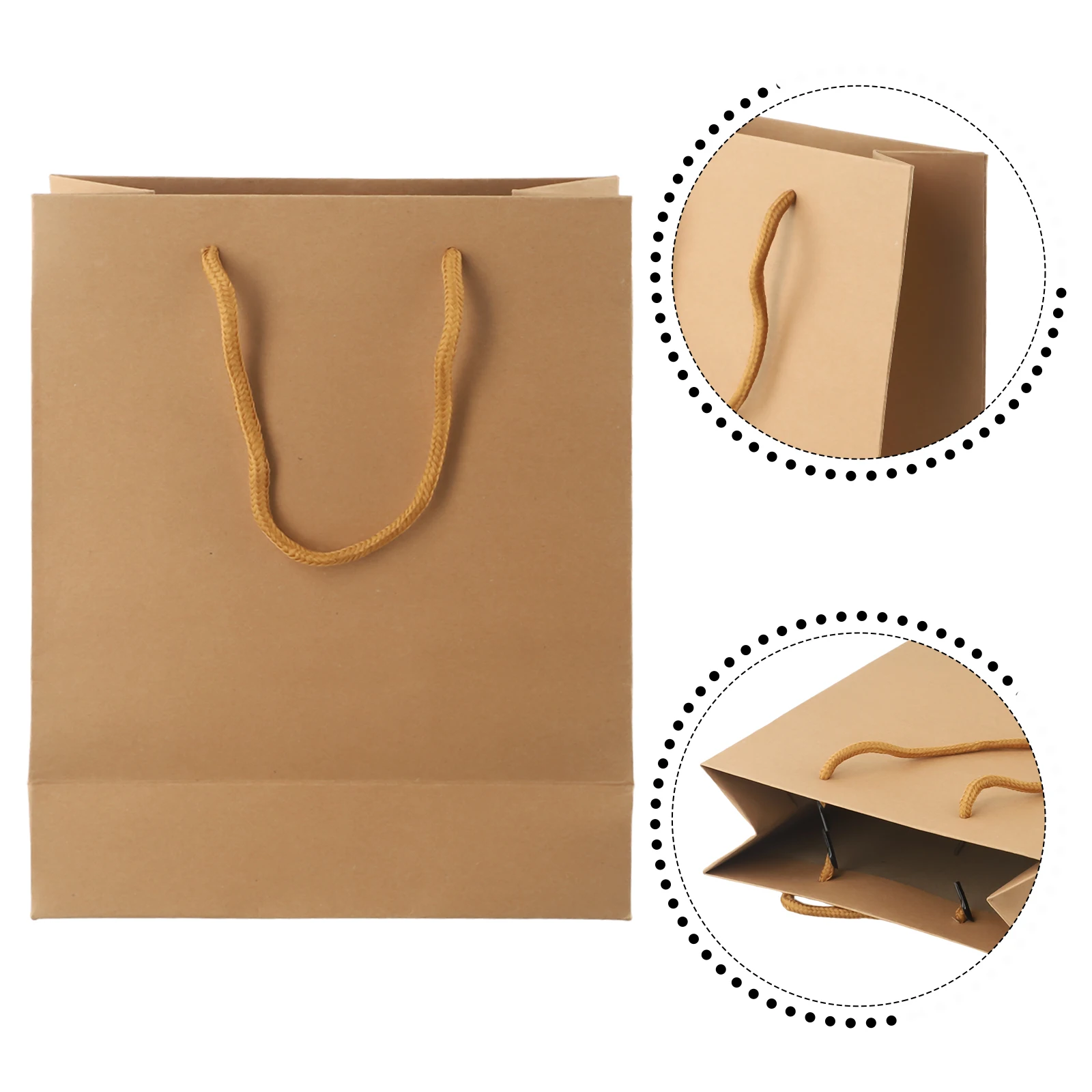 Bolso de mano Kraft marrón, bolsas de transporte creativas con asa plana, bolsas de papel para el hogar, fiesta, compras reciclables, nuevo