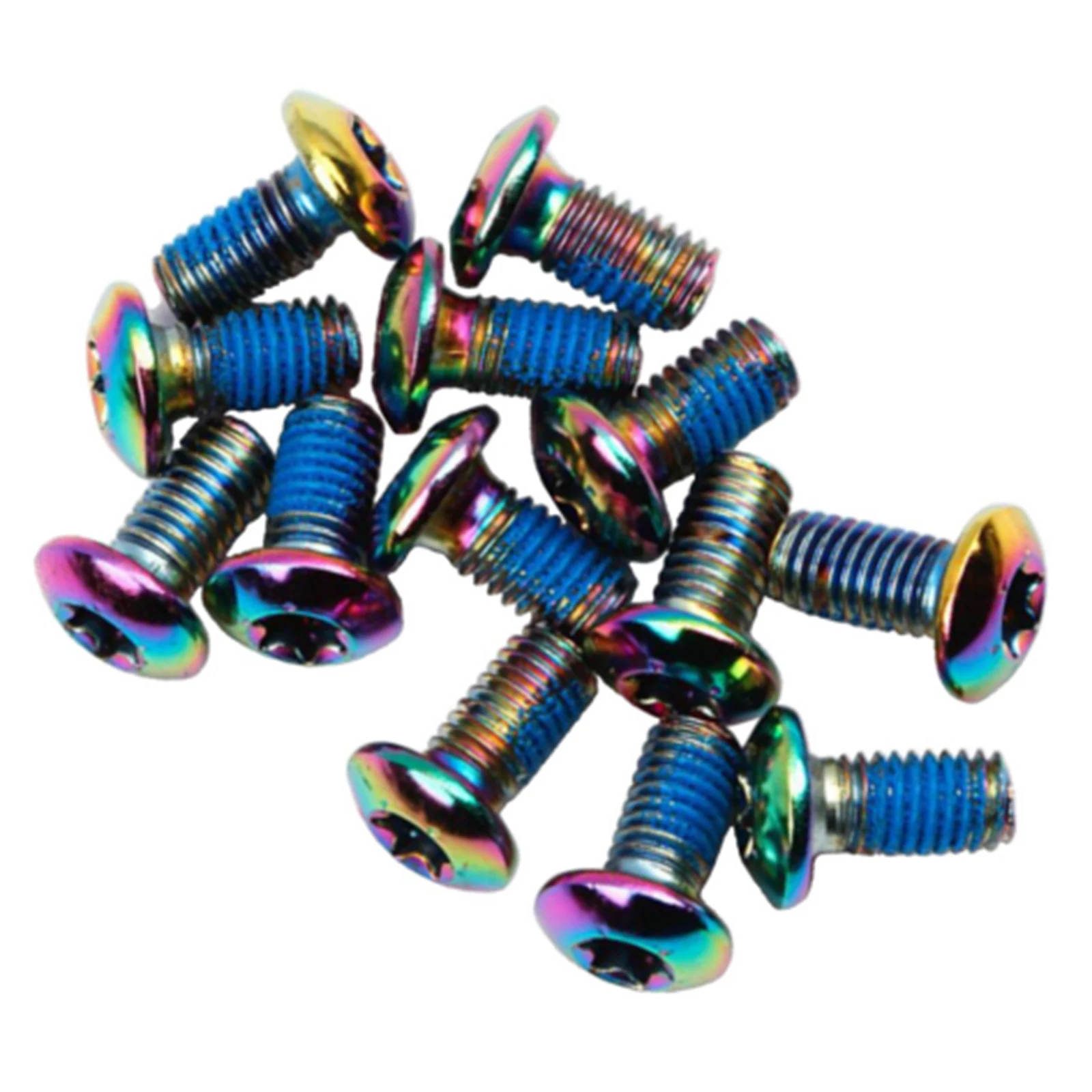 Bolts Nut Screw 12 Pack Brake Disc Brake Colorful M5 X 10mm Mountain Bike PRO Oil Slick Stainless Screws