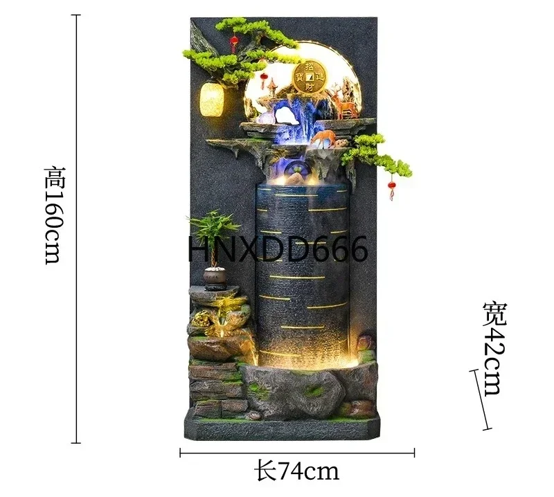 Flowing Water Ornaments Hallway Circulating Water Curtain Wall Fountain Landscape Office Landscape Fengshui Wheel Housewarming