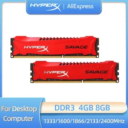 HyperX Savage Memory RAM DDR3 4G 8G 1333MHz 1600MHz 1866MHz 2133MHz 2400MHz 1.5V PC3-10600 12800 14900 240Pin DIMM for Desktop