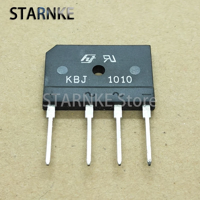 10PCS Rectifier Bridge Stack KBJ1010 DIP Flat Bridge 10A 1000V Rectifier