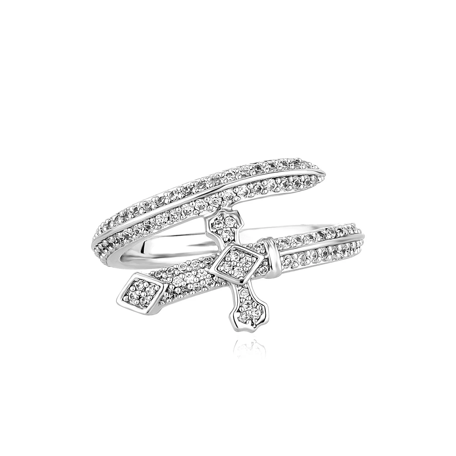 Size7-10 الهيب هوب مايكرو معبد AAA زركون بلينغ مثلج خارج سيف العدالة الدائري للرجال مغني الراب مجوهرات هدايا