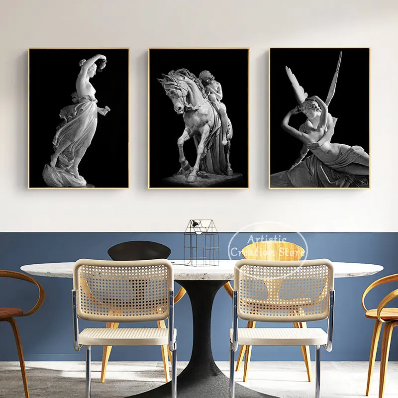 Ancient Greek Gods Sculptures Statue David Poster Art Canvas Painting Nordic HD Prints Wall Pictures for Living Room Home Decor