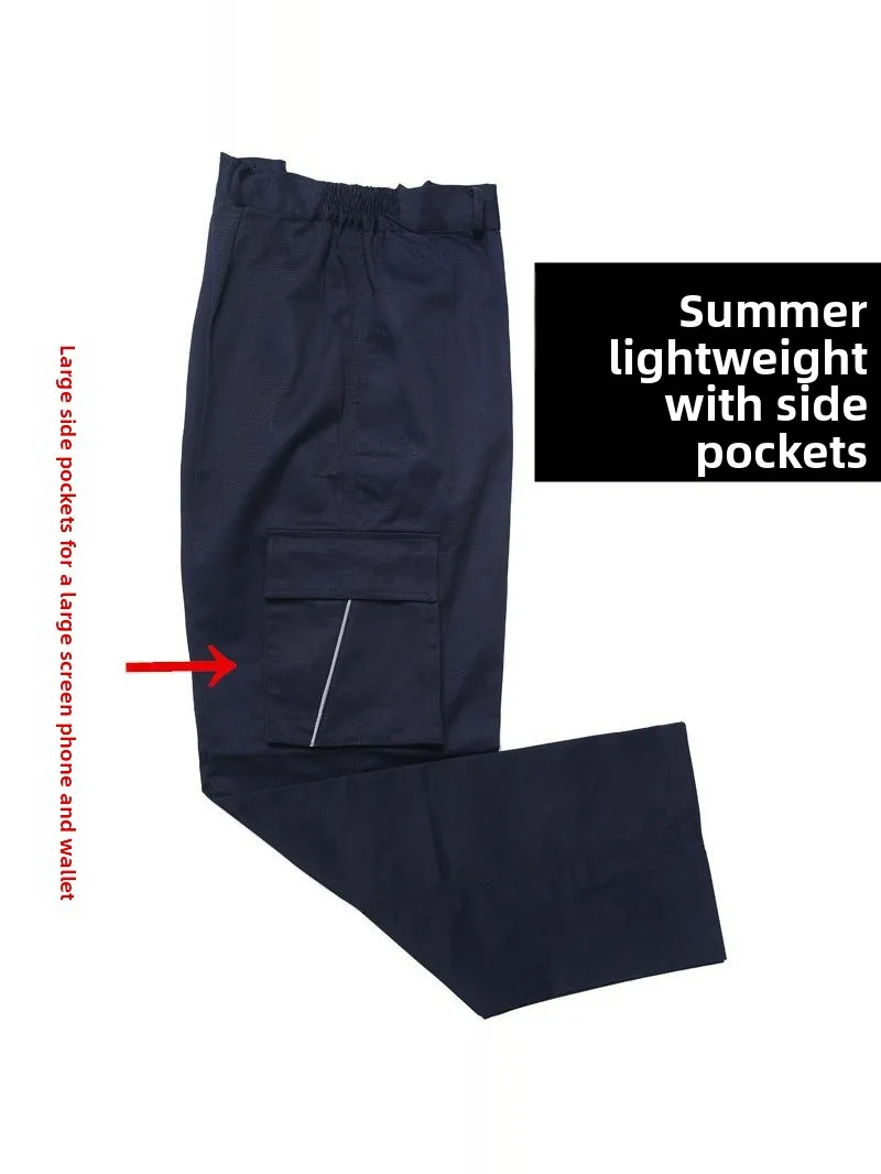 

Свободные рабочие брюки из чистого хлопка для сварки и обслуживания, весна-осень-лето, износостойкие мужские повседневные брюки