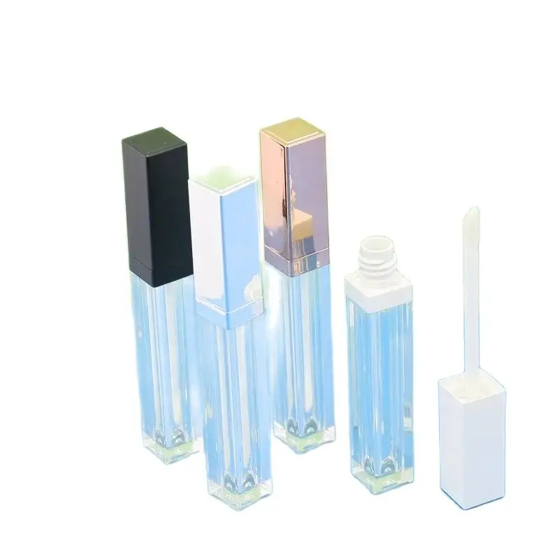 

10/25/50pcs Empty Plastic Lipgloss Bottles Containers 5ml Black Gold Silver White Makeup Tool Sample Lip Glaze Wholesale