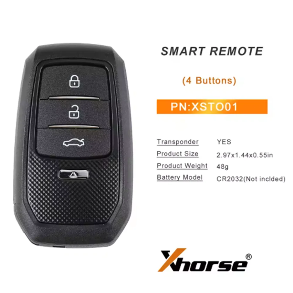 1PCS/LOT Xhorse XSTO01EN TOY.T for Toyota XM38 Smart Key with Key Shell Support 4D 8A 4A high quality