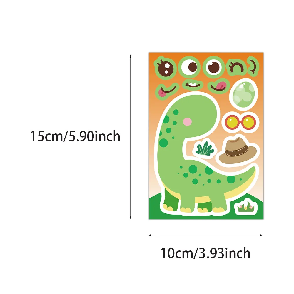 8 Uds. De pegatinas DIY de juguete Collage de dinosaurios bonitos de dibujos animados, equipaje, tableta, ordenador, altavoz, monopatín, pegatinas impermeables