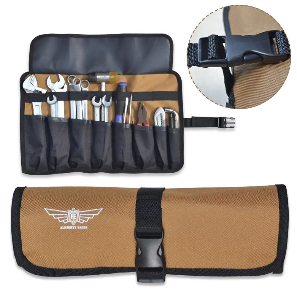 

Oxford Cloth Roll Portable Pouch Bag Wrench Tool Foldable Camping Tool Storage Toolkit Bag Hammer Creative Spanner Pocket L9H2