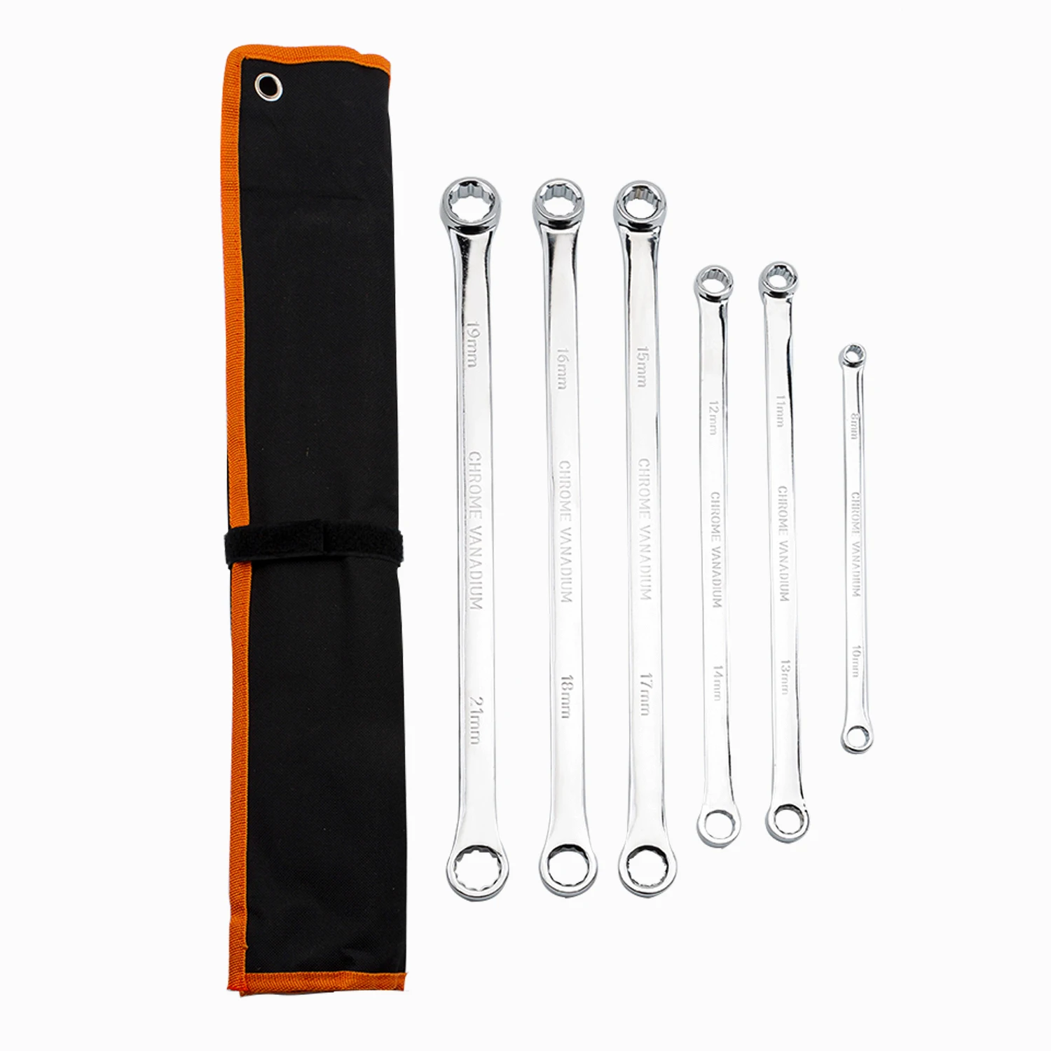 6 Pcs Extra Long Double Ring Box End Spanner Aviation Wrench Set Strong Power Less Effort Metric 8mm-21mm ﻿