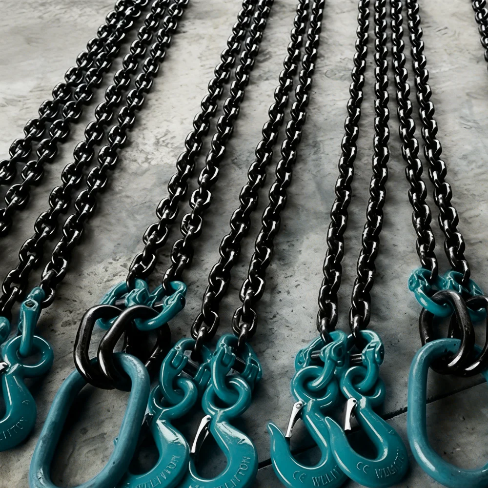 4 Leg Customized Rigging Hardware G80 Chain Link 45ft 40ft Container Cargo Lifting Slings CE Certified 1 Year High-Strength