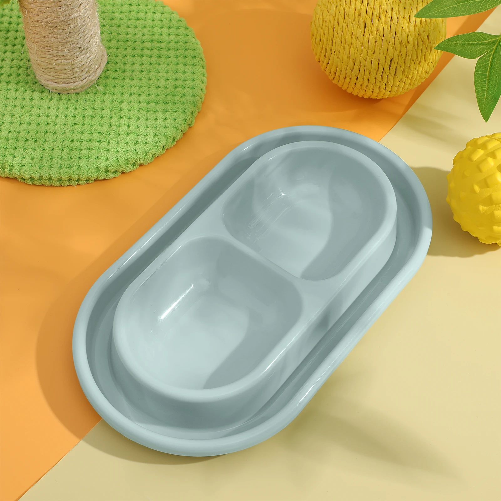 

Cat Bowl Gray Dual Food Water Bowls For Small Medium Dogs Cats Pet Feeder Outdoor Pet Food Bowl Indoor Use