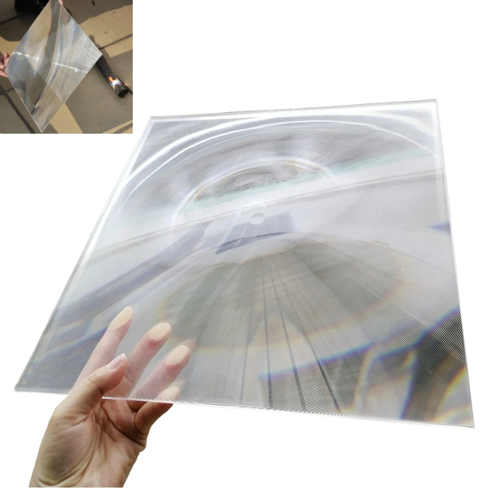 Square 300X300MM PMMA Fresnel Lens Concentrating Lens Magnifying Glass Lenses Make Fire Tools Scientific Experiment Lens