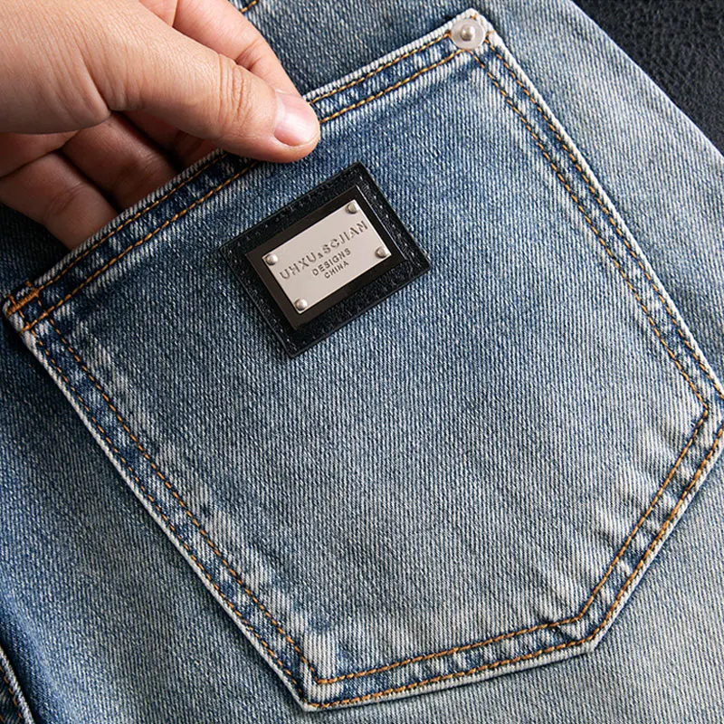 Summer Designer Fashion Men Jeans High Quality Retro Washed Blue Stretch Ripped Denim Shorts Men Y2K Vintage Casual Shorts Homme
