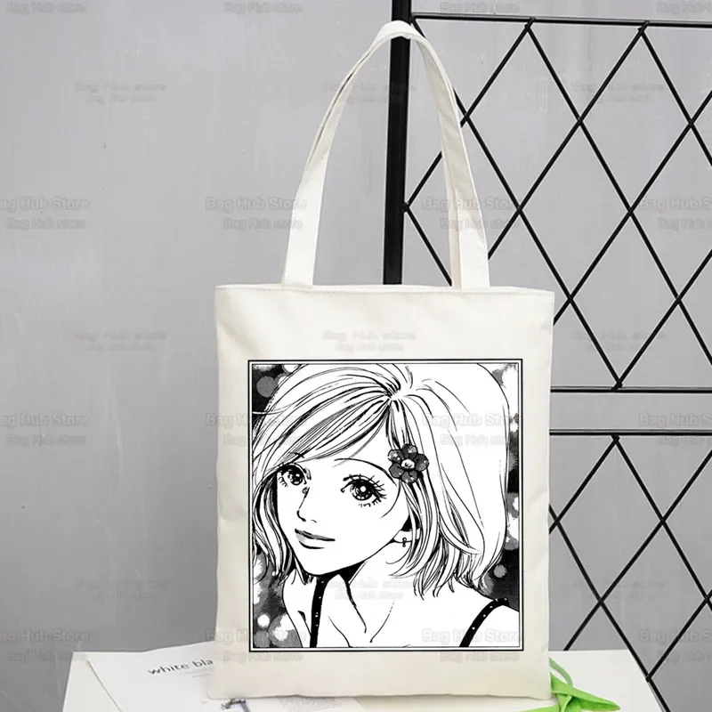 Tas kanvas wanita Anime Nana Osaki tas tangan wanita tas bahu tas tangan gadis belanja batu hitam kasual