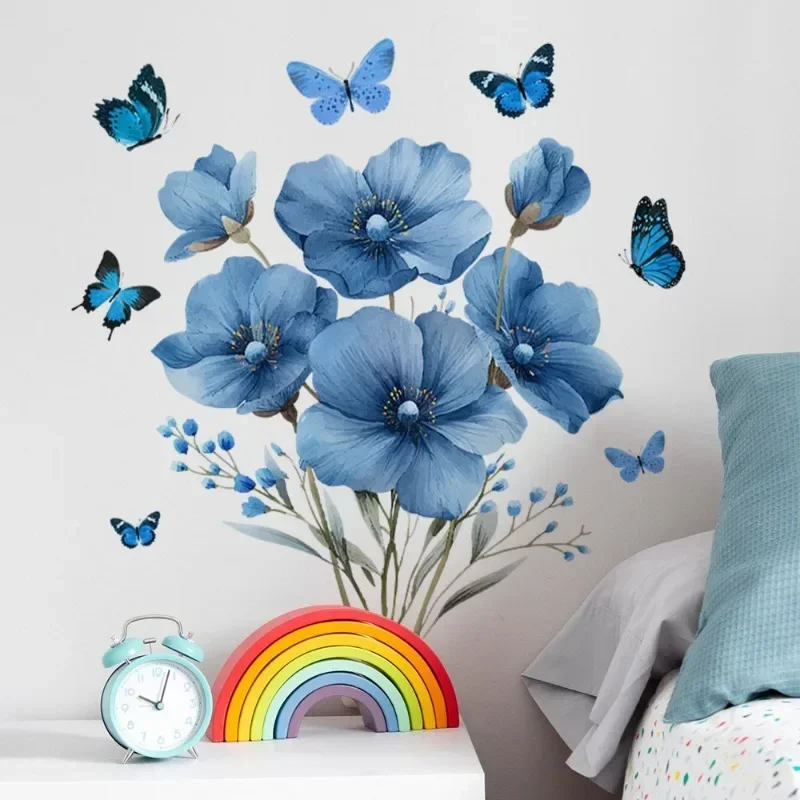 1pcs 30-40cm Flower Butterdly Wall Art Decoration Home Background Simple Self-adhesive Waterproof Wall Stickers for Kids Room