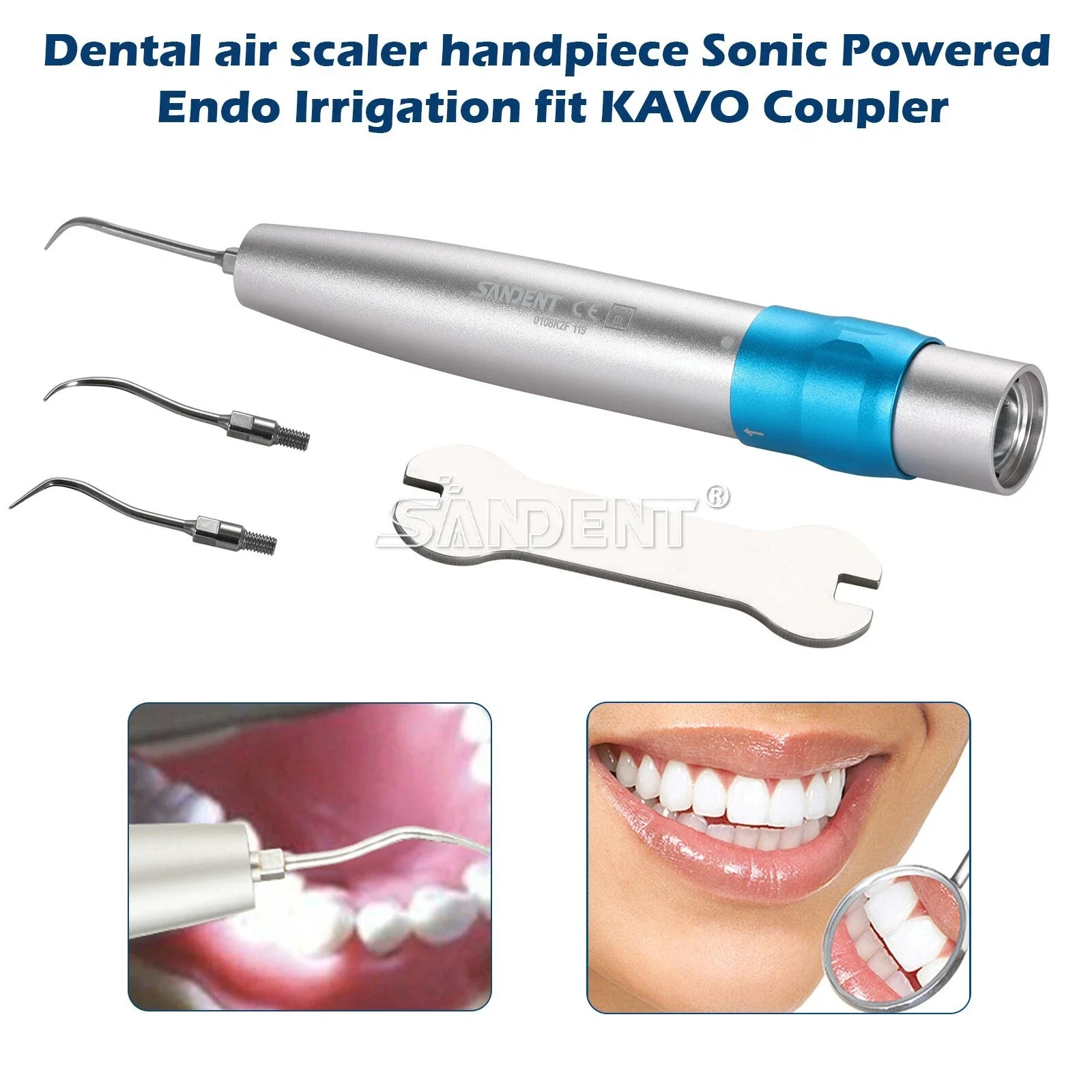Dental Air Scaler Handpiece Sonic L Fiber Optic LED Fit KAVO MULTIflex Quick Coupler