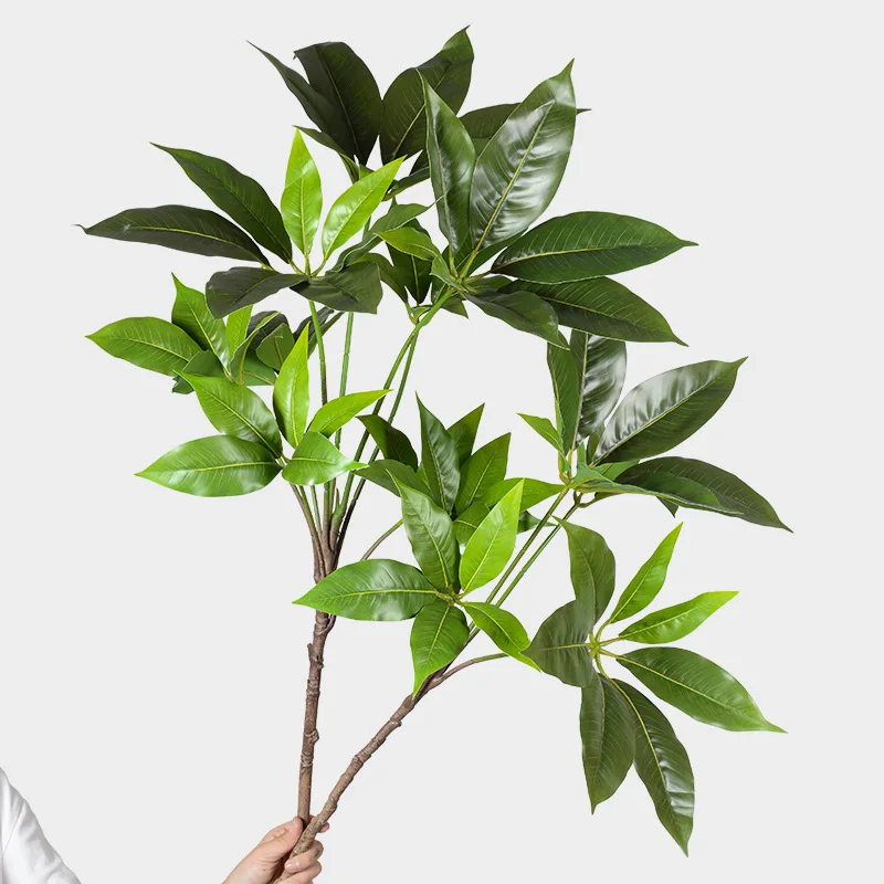 70/135cm Artificial Ficus Tree Branches Large Banyan Leaves Fake Rubber Plant Plastic Tall Plant Landscape For Home Garden Decor