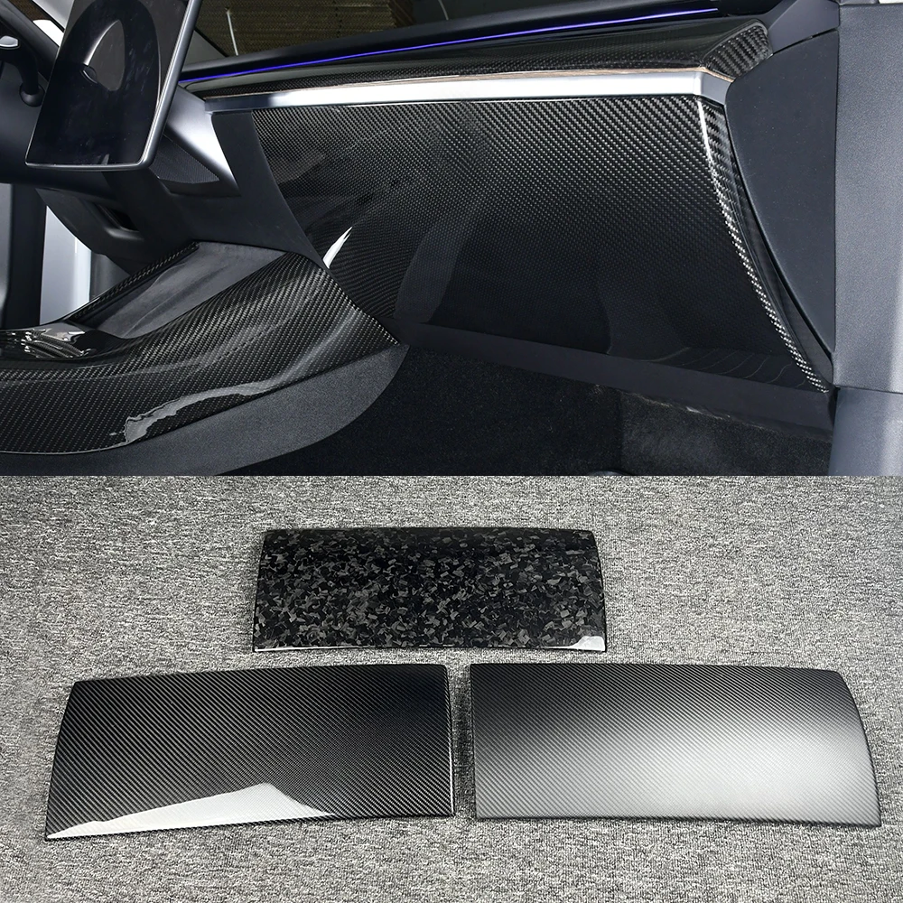 Car Co-Pilot Glove Box Cover Real Carbon Fiber Case Cover For Tesla Model 3 Model y 2017-2023 Car Interior Accessories Parts