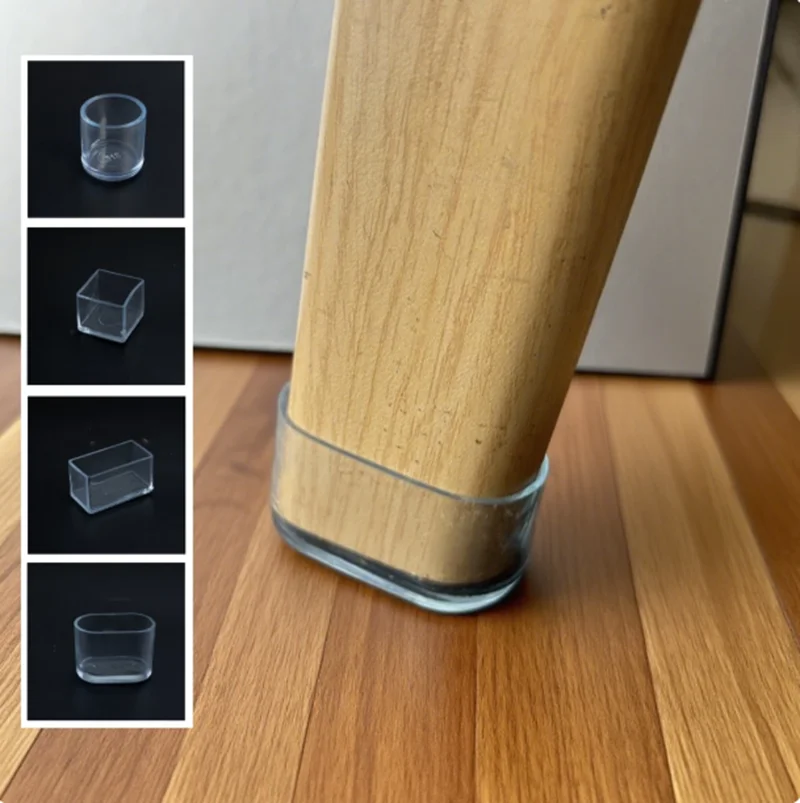 2/4/8/16/20Pcs Transparent Chair Leg Caps Felt Non-slip Wood Floor Protector Furniture Desk Rubber Feet Mat Bottom Tube Jacket