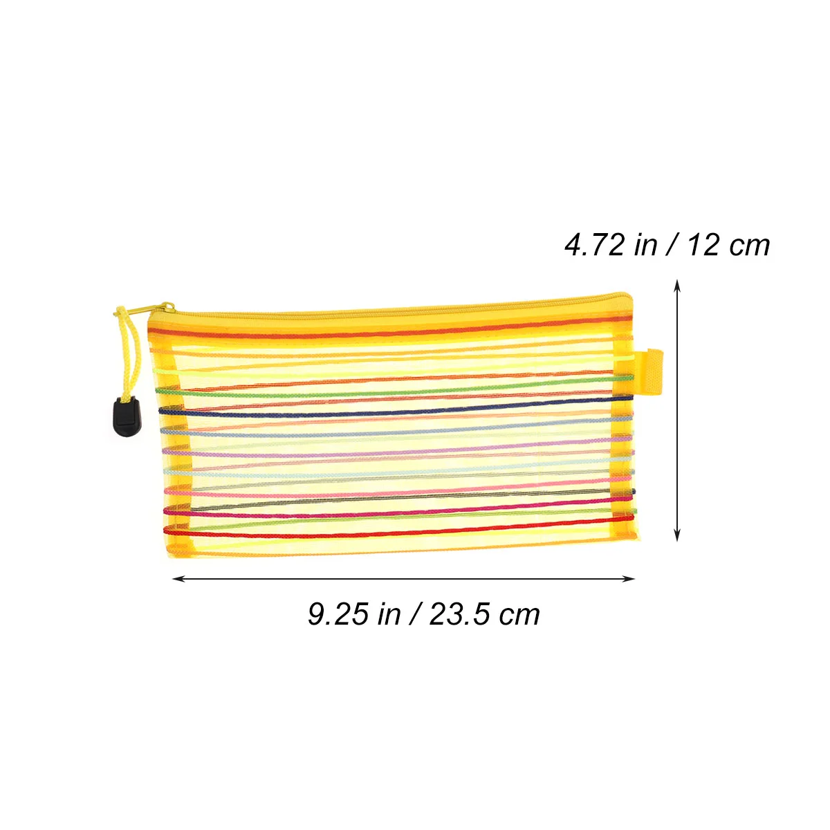 12 PCS Embellishments Prevent Colorful Stripe Pouch with Zipper Mesh Storage Bag Student Snap