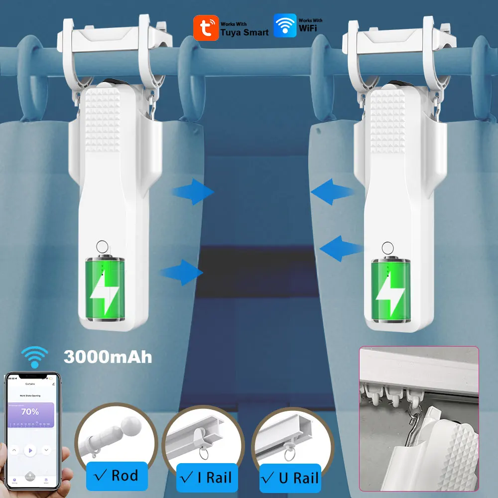 Imagem -03 - Szmyq-driver de Cortina Elétrica Robô Inteligente Cortina Zigbee Roman Rod tipo i tipo u Alexa Control App Tuya