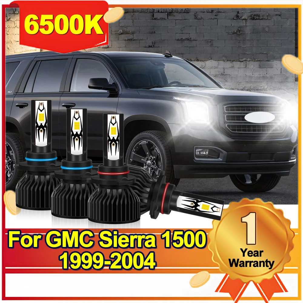 

For GMC Sierra 1500 1999-2004 9006 9005 LED Headlight KIT Combo Bulbs 6000K High Low Beam Super Bright White 20000LM Headlamp