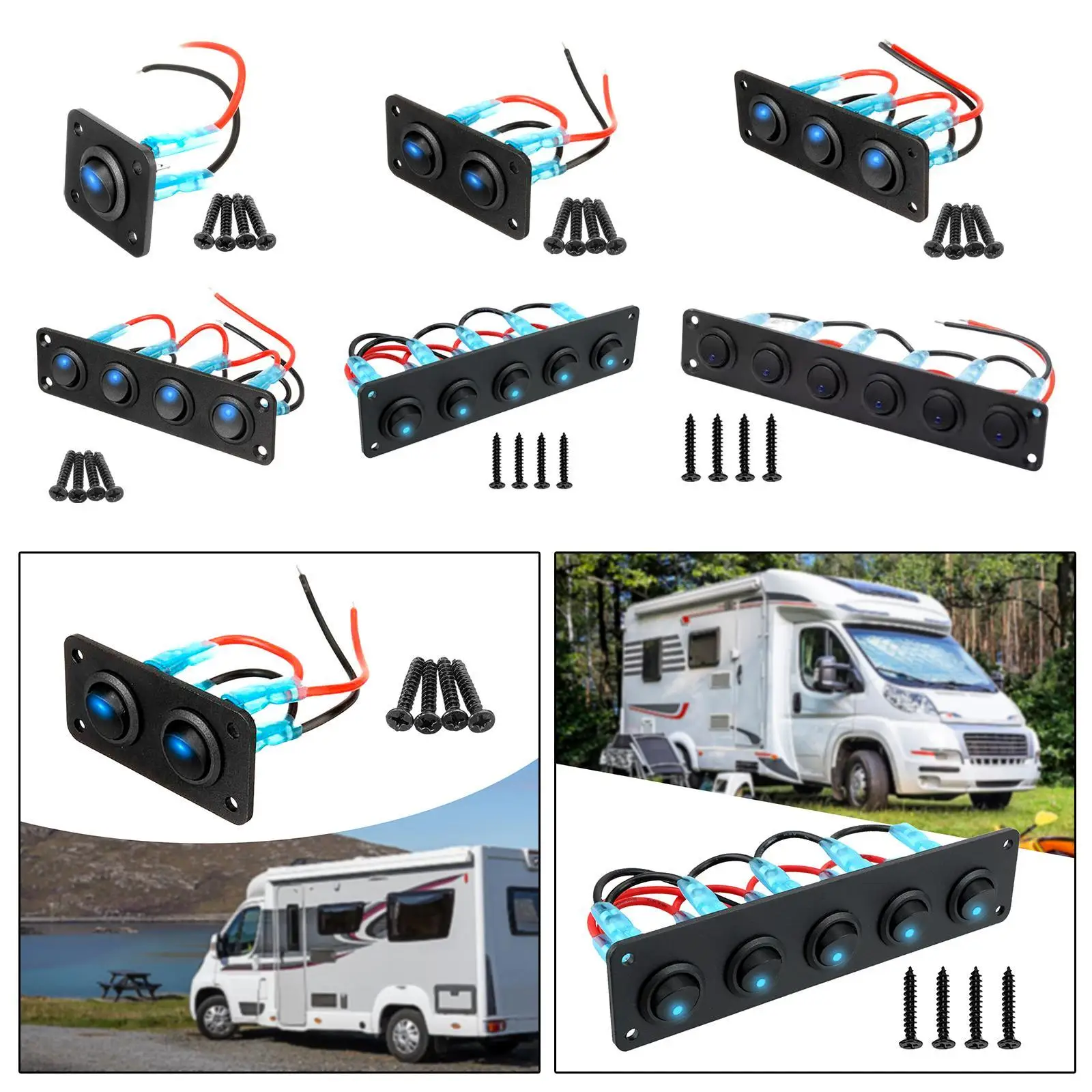 Panel de interruptor basculante para modificación de coche multiusos marino automotriz, interruptor de encendido y apagado para vehículos yates