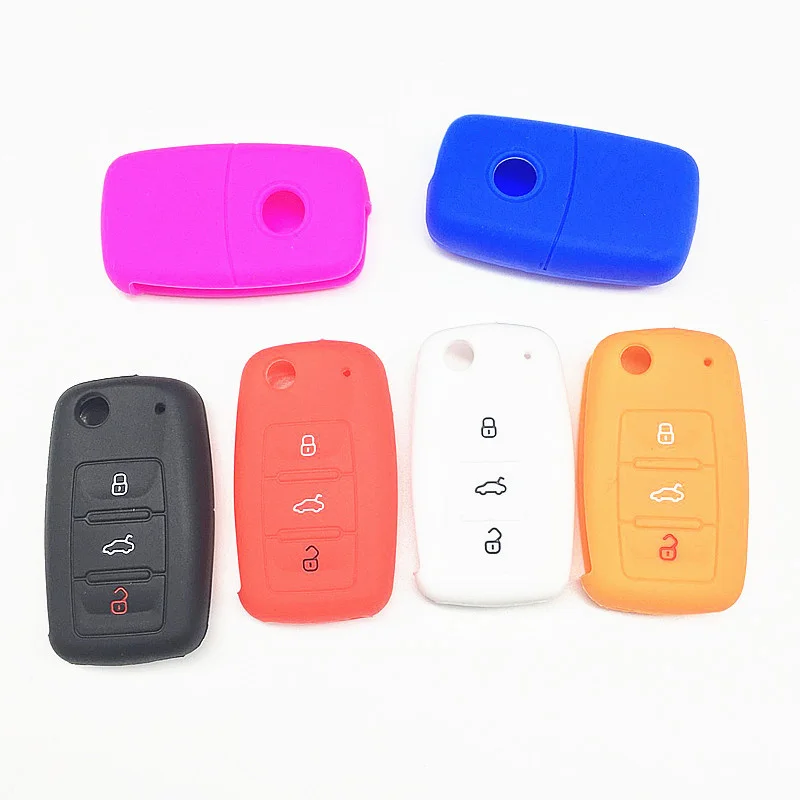 Funda de silicona para llave de coche, carcasa para Volkswagen Passat B5 VW Polo Golf 4 5 6 Jetta Mk6 Tiguan Gol CrossFox Plus Eos Scirocco Beetle