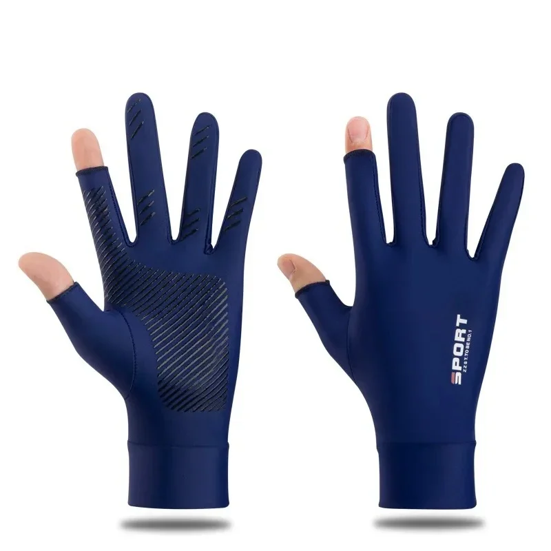 Eisseiden-Halbfinger-Fahrradhandschuhe, rutschfest, für Herren und Damen, Sommer, Outdoor-Sport, Fitness, Fahren, Angeln, hochelastisch – Detail 5