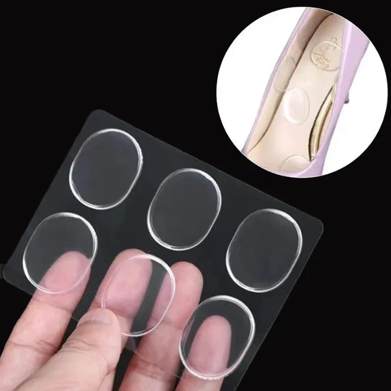 Silicone Gel Soft Adhesive Antiskid Shoe Insole Insert Pad Cushion Foot Care Heel Grips Liner Foot Care Tool 6pcs/sheet