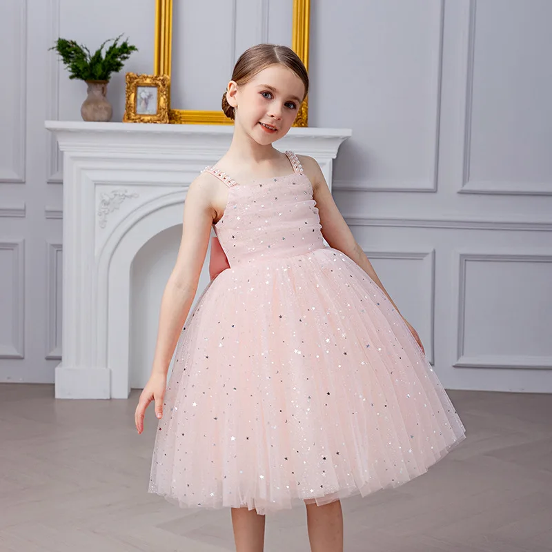 Mädchen Partykleid Kinder Elegante weiße Brautjungfernkleider Hochzeit Abendkleid Geburtstagsfeier Luxus Abendkleid für kleine Mädchen