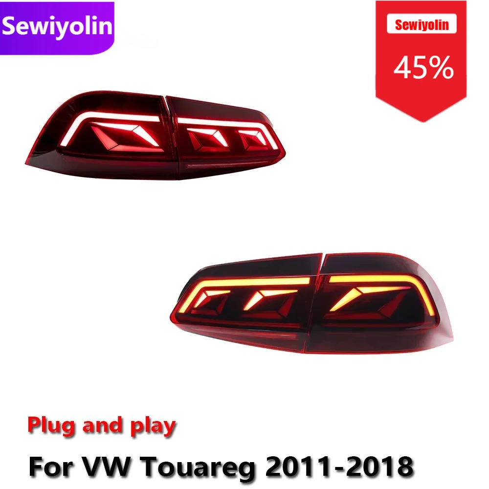 

Car DRL LED Tail Light Assemblies For VW Touareg 2011-2018 Auto Fog DRL Brake Turn Signal Lamp Plug And Play