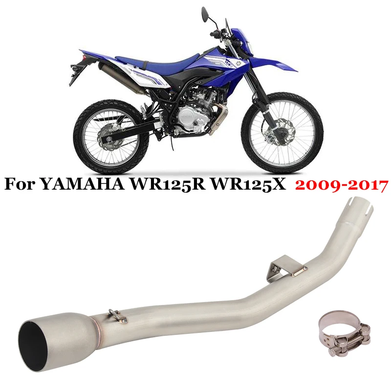 Slip On For YAMAHA WR125R WR125X 2009 - 2017 Motorcycle Exhaust Escape Modified Middle Link Pipe Connecting 51mm Muffler Moto