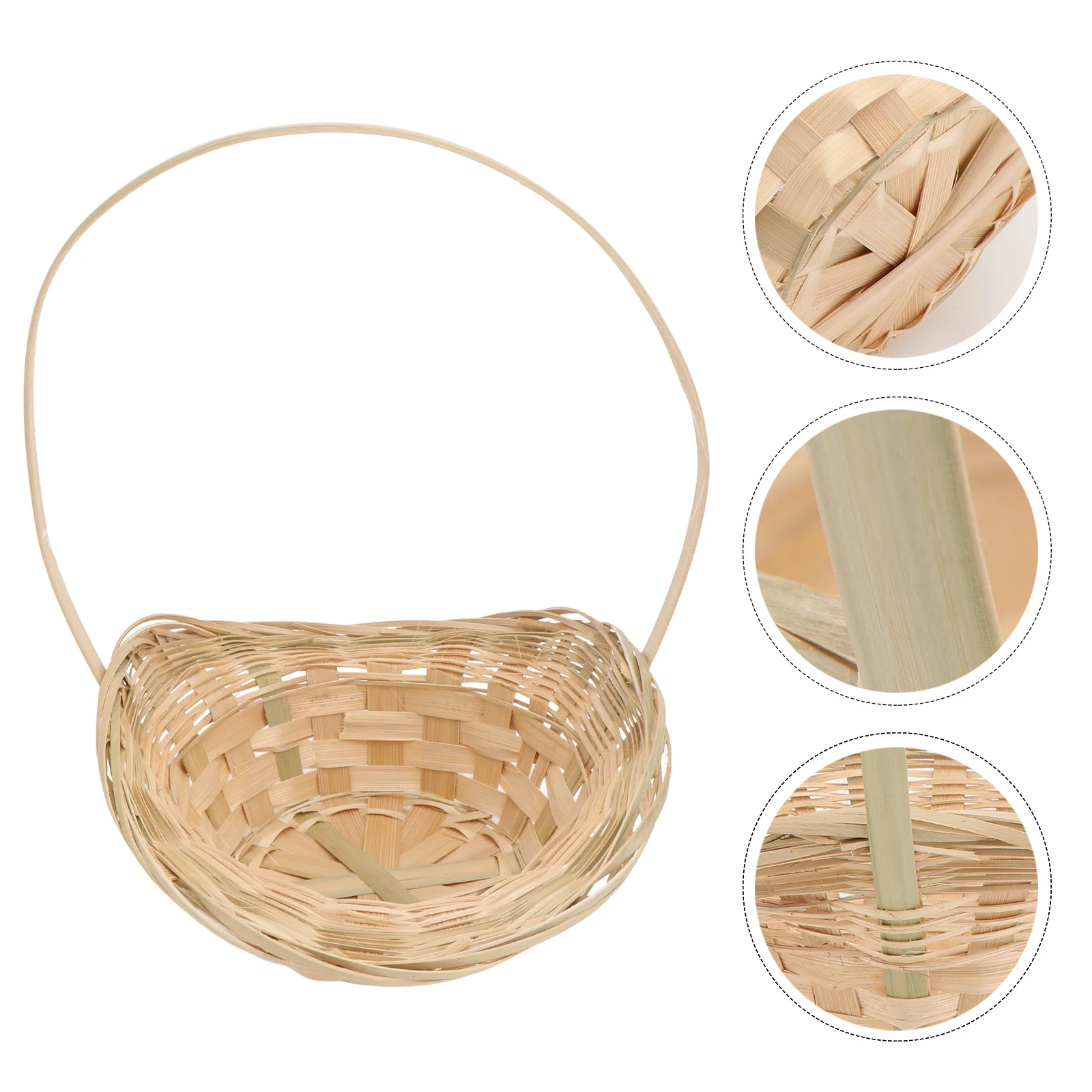 

2pcs Bamboo Weaving Handmade Storage Basket Light Brown For Fruit Tea Stationery Home Supply Woven Container Kitchen Bar