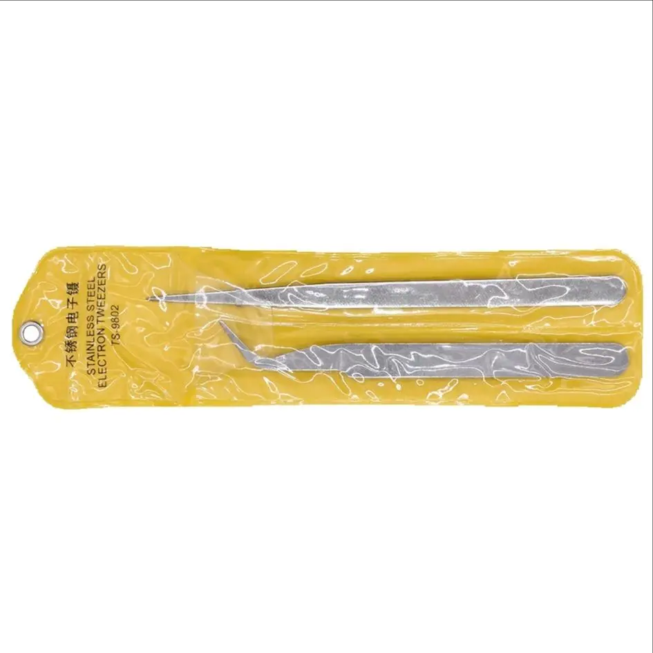 

Cheapest Yellow Packaging 2 in 1 Tweezers TS-11 TS-15 Straight Bend Tweezers 800set/lot
