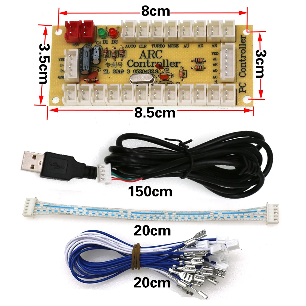 Arcade Zero Delay Kit 2 Player Set Usb Encoder For Pc Rasberry Pi Happ Push Button 8 Way Joystick Game Box Cabinet