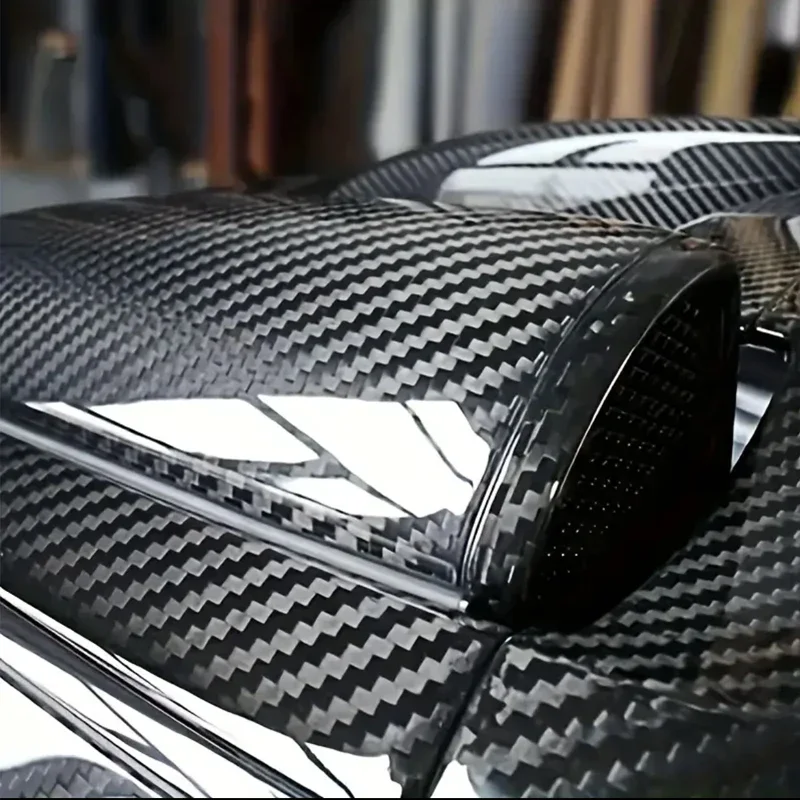 Hochglänzende 4D 6D Schwarze Carbonfolie, Autofolierung für Auto & Motorrad – Detail 3