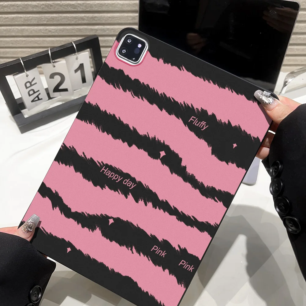 Y2K Style Brush Stroke Stripe Tablet Protective Case For Apple iPad Air 11 2025 2026 Pro 12.9 13 10.5 Mini 2024 Anti‑Slip Cover