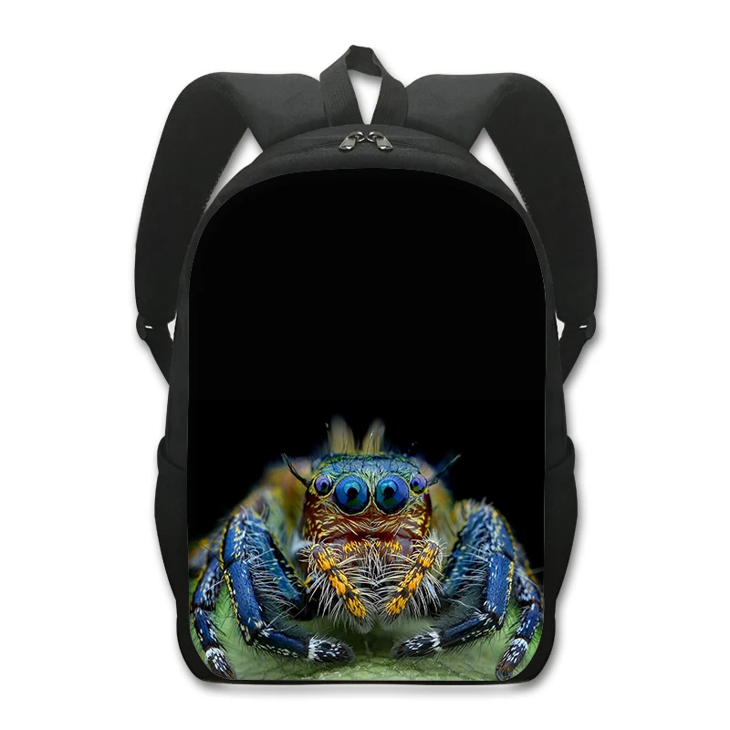 Répteis Pet Frog Chameleon Snak Spider Print Mochila para Homens e Mulheres, Bolsas de Ombro para Viagem, Sacos Escolares para Crianças, Kids Book Bag