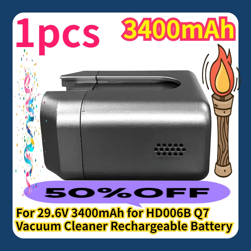 For 29.6V 3400mAh for HD006B Q7 Vacuum Cleaner Rechargeable Battery