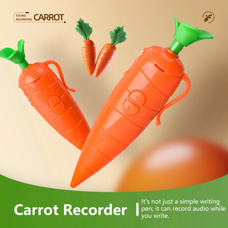 

Carrot Eggplant Funny Voice Recorder Pen Corn Cactus Write Graffiti Cute Ballpoint Pen 2 in 1 Novelty 60S Sound Recorder