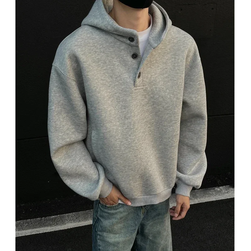 

High quality designer fashionable men's hooded sweatshirt weighing 450g, short loose fit, trendy and personalized sweatshirt