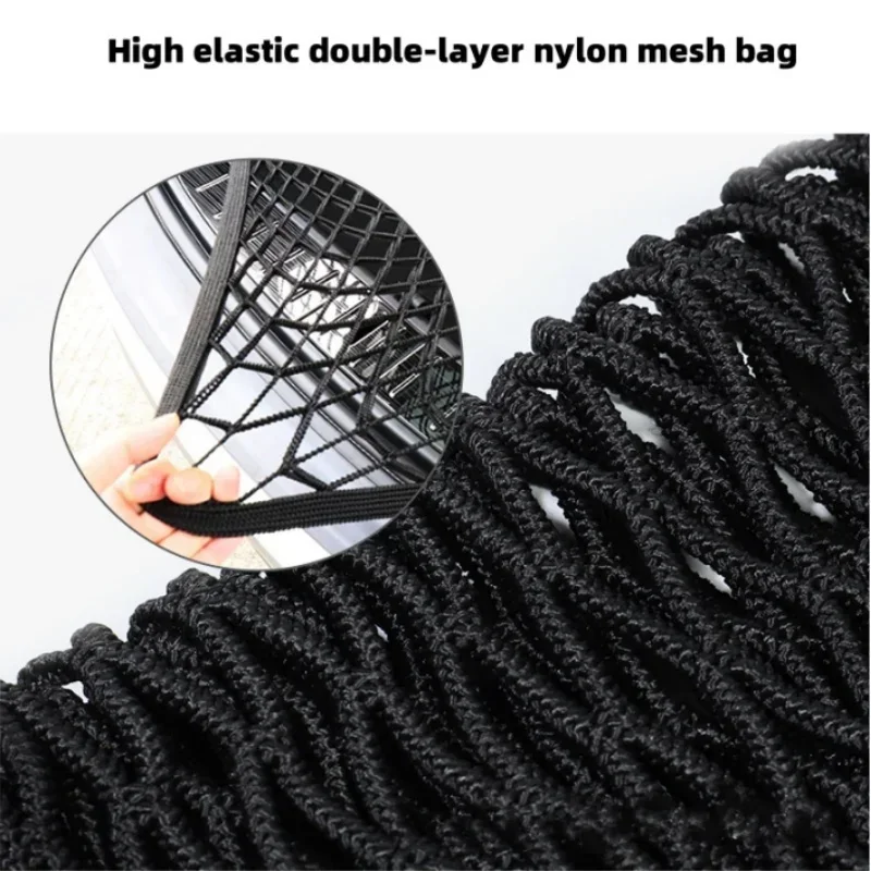 Car Trunk Mesh for Tesla Model X Storage Organizer Rear Net Luggage Cargo Elastic Pocket Hook Net Interior Car Accessories 2023