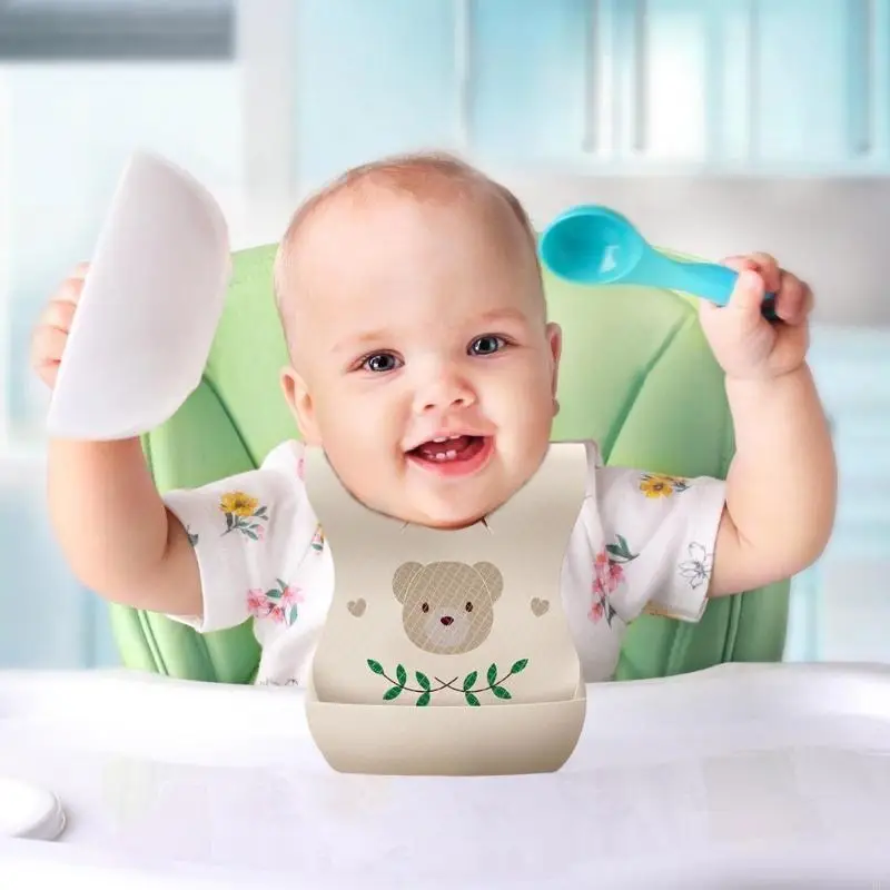 50pcs Baby Bib Bear Pattern Newborns Bib Set للبشرة الحساسة والاستخدام السهل