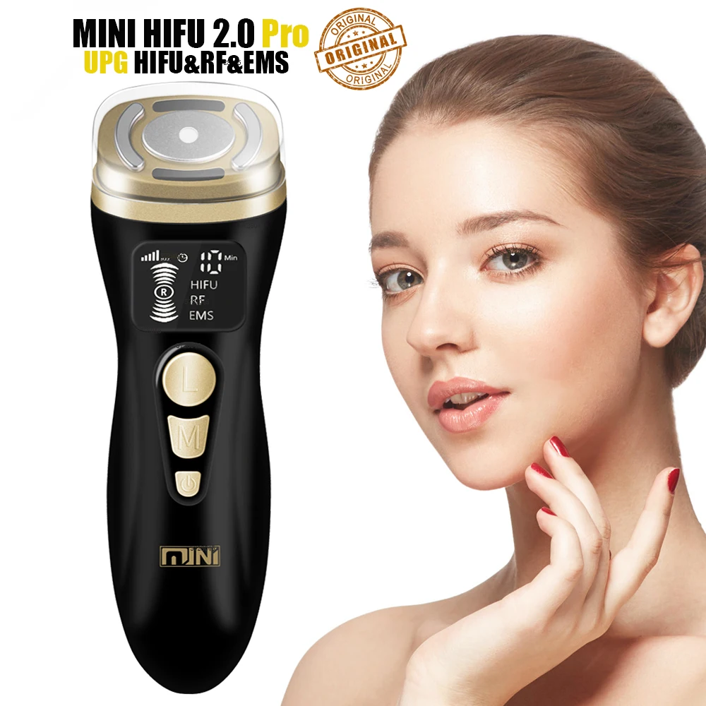 

HIFU2.0 Black Mini HIFU Machine Ultrasound RF EMS Microcurrent Sagging Lifting Firming Tightening Skin Care