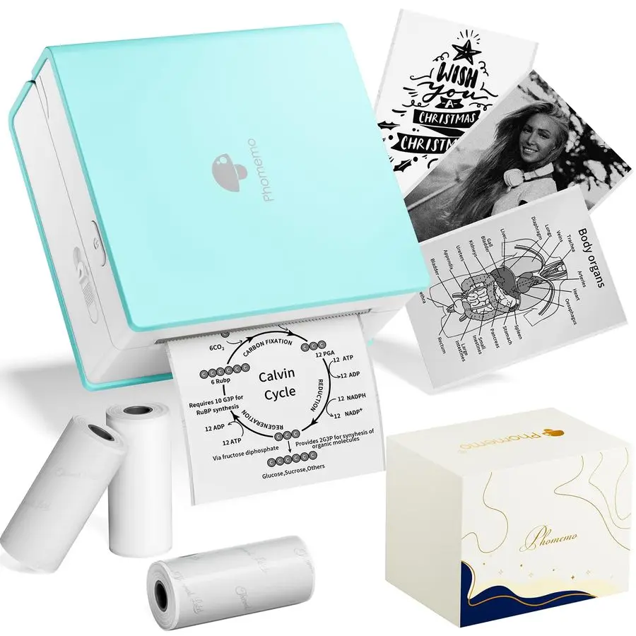 

Sticker Printer Mini Sticker Printer Maker Machine, Mini Pocket Printers Instant Print for DIY Creation, Study Notes, Photos, Gi